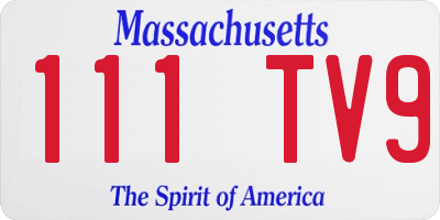 MA license plate 111TV9