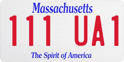 MA license plate 111UA1