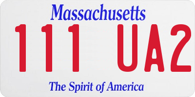 MA license plate 111UA2