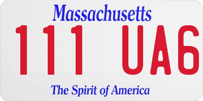 MA license plate 111UA6