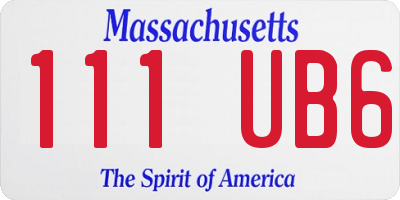 MA license plate 111UB6