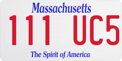 MA license plate 111UC5