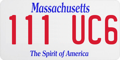 MA license plate 111UC6