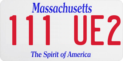 MA license plate 111UE2