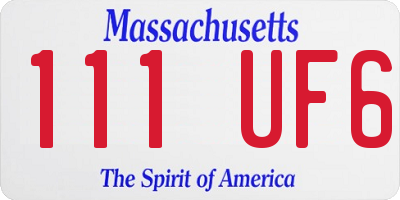 MA license plate 111UF6