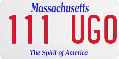 MA license plate 111UG0
