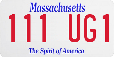 MA license plate 111UG1