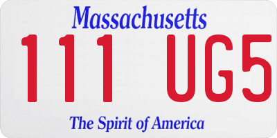 MA license plate 111UG5