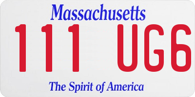 MA license plate 111UG6