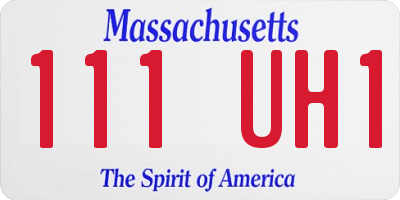 MA license plate 111UH1