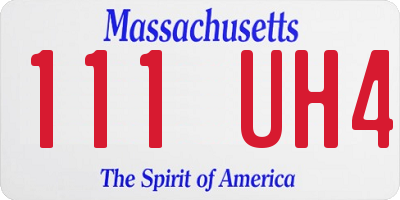 MA license plate 111UH4