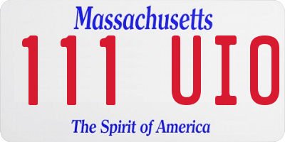 MA license plate 111UI0