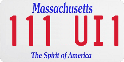 MA license plate 111UI1
