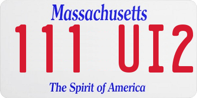 MA license plate 111UI2