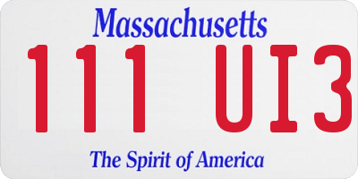MA license plate 111UI3