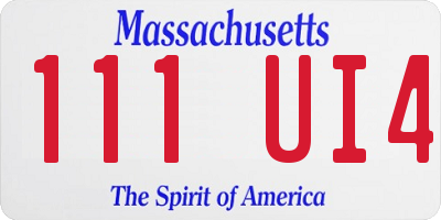 MA license plate 111UI4