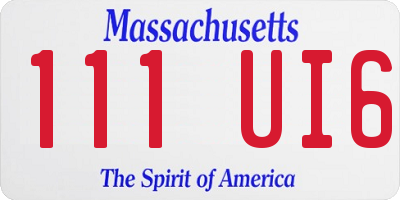MA license plate 111UI6