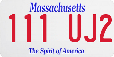 MA license plate 111UJ2
