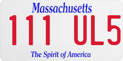 MA license plate 111UL5