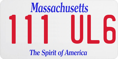 MA license plate 111UL6
