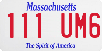 MA license plate 111UM6