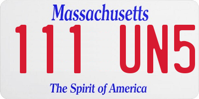MA license plate 111UN5