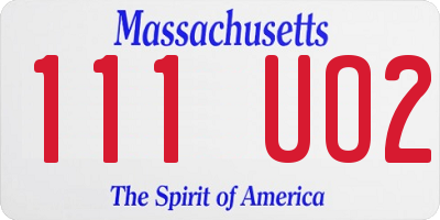 MA license plate 111UO2