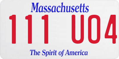 MA license plate 111UO4