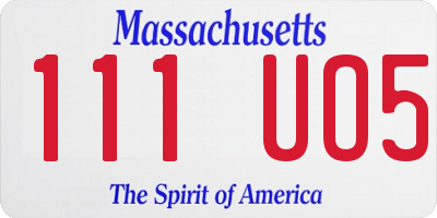 MA license plate 111UO5