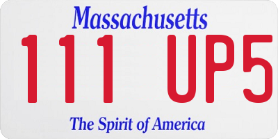MA license plate 111UP5
