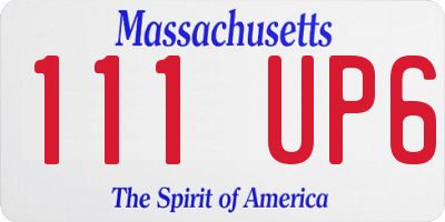 MA license plate 111UP6
