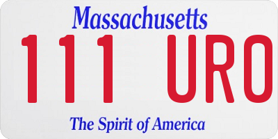 MA license plate 111UR0