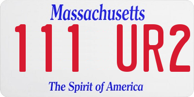 MA license plate 111UR2