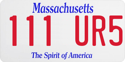 MA license plate 111UR5