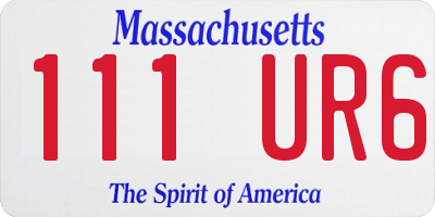 MA license plate 111UR6