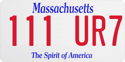 MA license plate 111UR7
