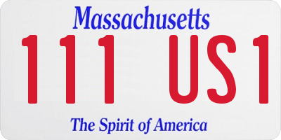 MA license plate 111US1