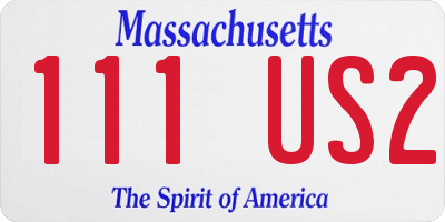 MA license plate 111US2