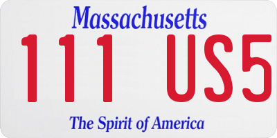 MA license plate 111US5