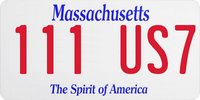 MA license plate 111US7