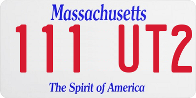 MA license plate 111UT2