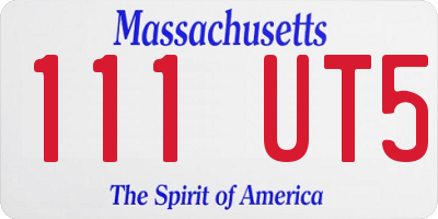 MA license plate 111UT5