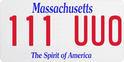 MA license plate 111UU0