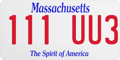 MA license plate 111UU3