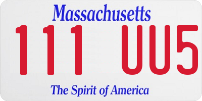 MA license plate 111UU5