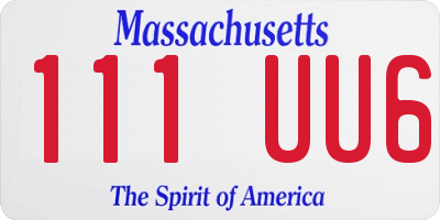 MA license plate 111UU6