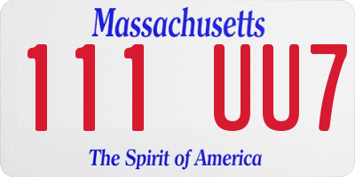 MA license plate 111UU7