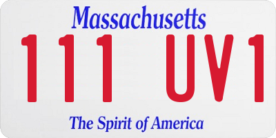 MA license plate 111UV1