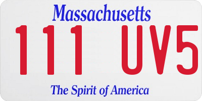 MA license plate 111UV5