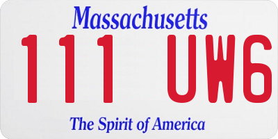 MA license plate 111UW6